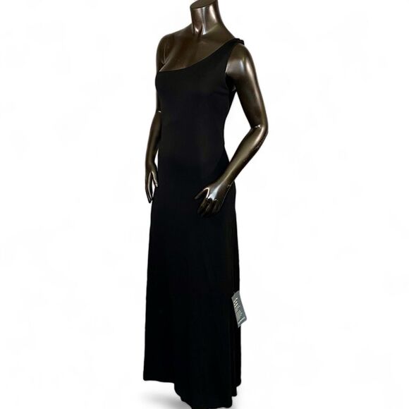 Benjamin A. Los Angeles Vintage Black Maxi Dress One Shoulder Women's Size Small - Picture 2 of 9